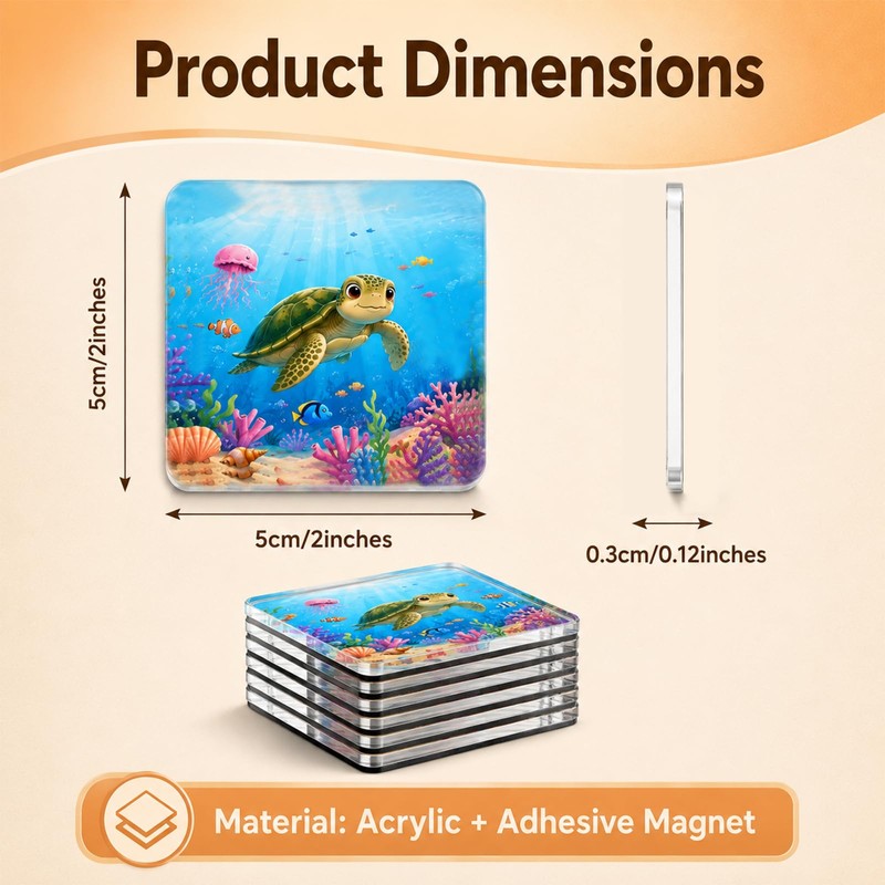 20 Pcs DIY Fridge Magnet Kit, Square Clear Acrylic Magnetic