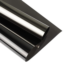 Lmlpt One Way Window Privacy Film See Out Not in Heat Control Windows Tint for Home Sun Blocking Anti UV Mirror Glass Tinting Films Self-Adhesive Door Coverings,Diamond Black Silver,29.5X196.85inch