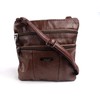 Ladies Genuine Leather Crossover Body Bag (BROWN)