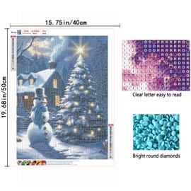 Rousp Christmas Diamond Painting Kits for Adult Christmas Tree 5D Diamond Art Full Drill Craft Kits for Home Wall Decor Gifts, 15.7x19.6inch