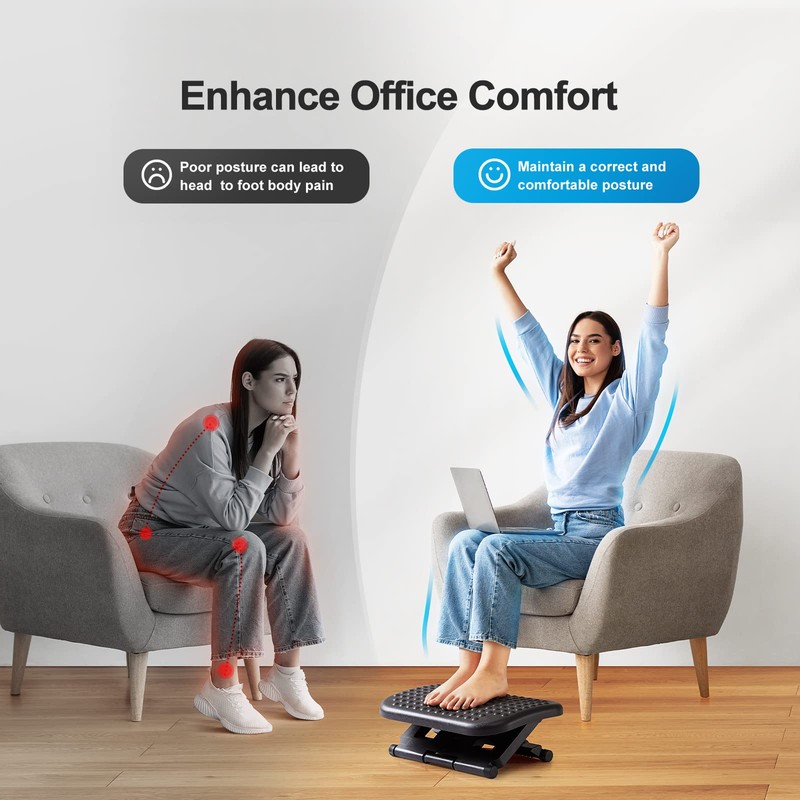 HUANUO Foot Rest for Under Desk at Work, Adjustable Footrest