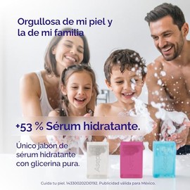 Asepxia, Jabón en barra Suavizante jabón facial y corporal, 53% Serum Hidratante, 4 x 100g