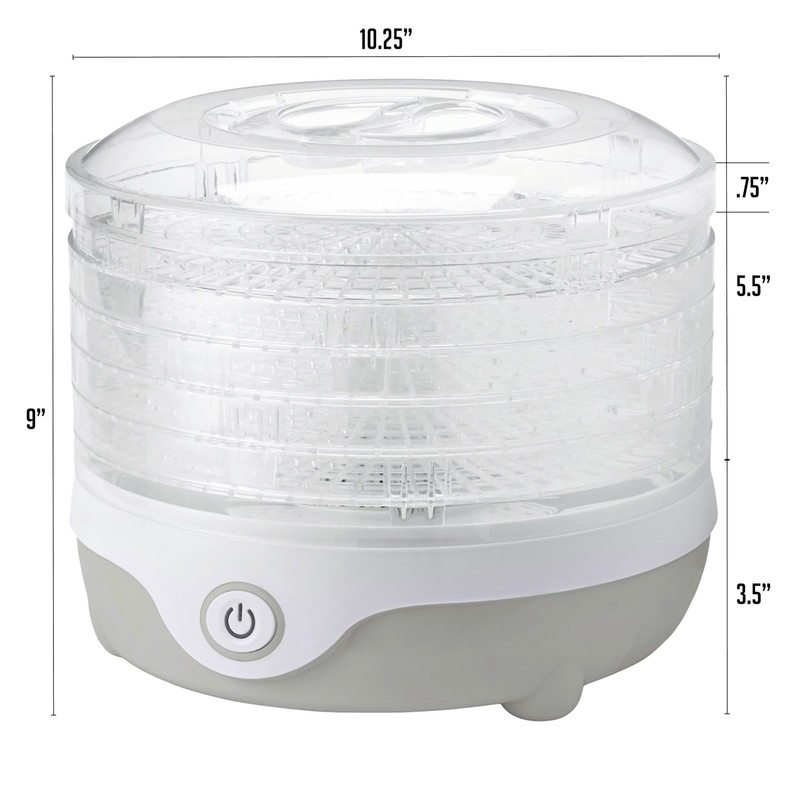 OVENTE Food Dehydrator Machine with 5 Stackable Clear Trays and