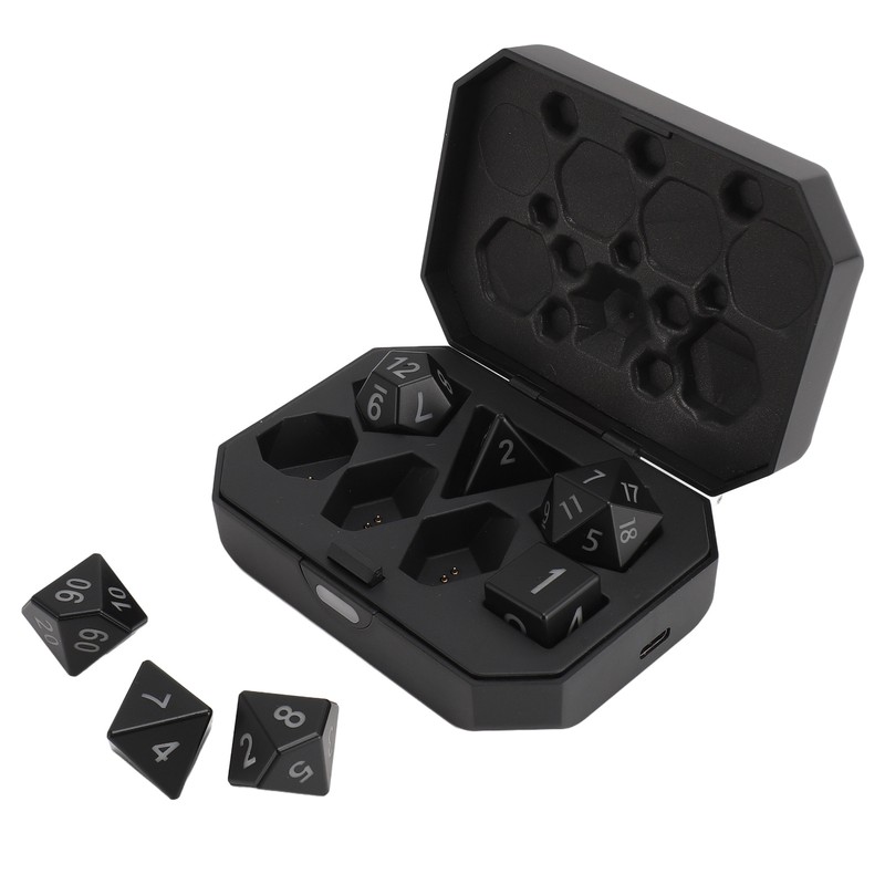 7PCS Light Up Dice ABS Rechargeable LED Electronic Polyhedral Dice
