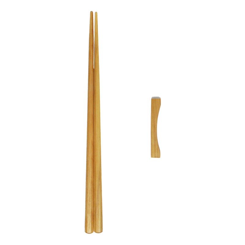 Ishida Barrier Birch Chopsticks & Chopsticks Rest Set, Natural Wood