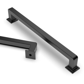 Asidrama 10 Pack 6.3 Inch(160mm) Matte Black Kitchen Cabinet Handles, Cabinet Pulls Kitchen Cabinet Hardware Cupboard Handles Drawer Pulls