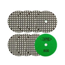 BGTEC 4" Dry Diamond Polishing Pads Set,8 Pieces Pads Kit Grit 800 for Granite Marble Stone Quartz Tiles Concrete Floor Edges Countertop Polishing