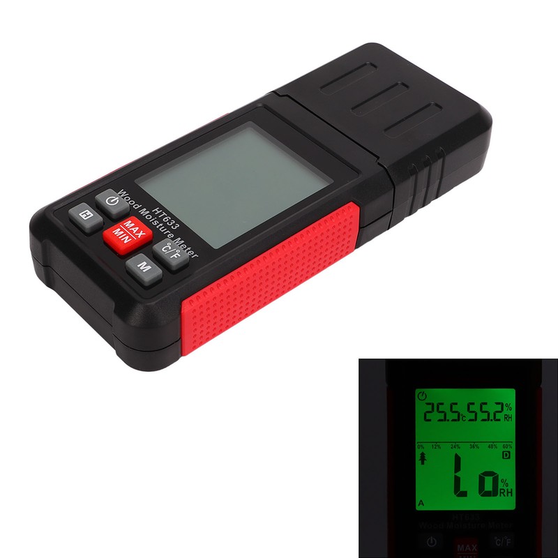 Wood Moisture Meter Multifunctional Digital Moisture Detection Tester for Firewood
