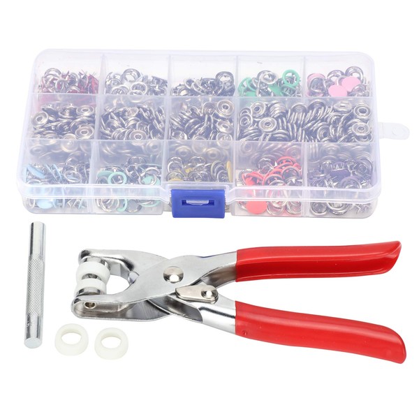 804Pcs Snap Fasteners Kit, 9.5mm 10 Colors Brass Press Studs