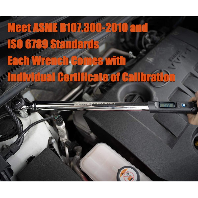 Summit Tools 1/2 inch Digital Torque Wrench, 12.5-250.7 ft-lbs (17-340