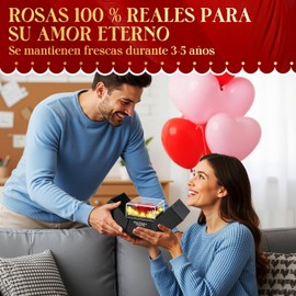 Nasjac Flor Rosa Eterna,Collar y Pendientes,I Love You,Regalo para Mujer