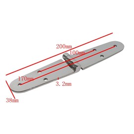 EYPVCLST Cabinet Door Hinge 2 Pairs of Extended Cast Stainless Steel Hinges Six-Hole Hinges Cabinet Door and Window Hinges Strong and Sturdy, 20x3.8x0.32cm, Silver