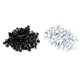 RLECS 200pcs Mixed Color Mini Brads Scrapbooking Card Making Craft DIY Round Mini Iron Brads for Albums Greeting Cards 0.3x0.47in (100pcs Black + 100pcs White)