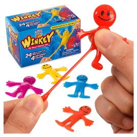 Stretchy Happy Man Toy Party Favors: Bendy Toys Set of 24 - Perfect Stretchy Toys Small Prizes for Goody Bag Stuffers and Egg Fillers