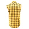Sleeveless Funny Casual Shirt，Plaid Front Shirt for Men Yellow