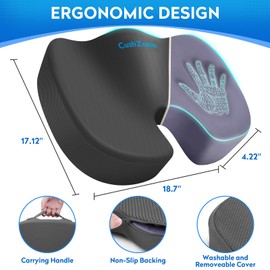 XXLSeat Cushion Office Car Seat Cushion, Memory Foam Cushion for Office Chair, Car Seat, Airplane, Bleacher Non-Slip Chair Pad, Butt Pillow for Desk, Wheelchair, Car (G)
