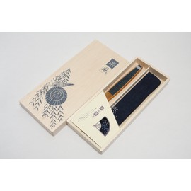 Hasegawa Kyoto Fan, Kasumi Kyoto Artisans Handmade, Includes Fan Bag, Wooden Box, navy