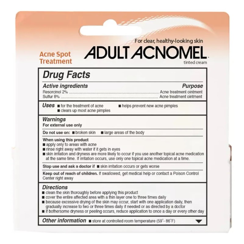 Acnomel Crema Para Adultos Acne 36gr 1.3oz