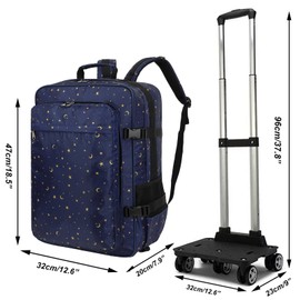 FARMARK Rolling Travel Backpack Airline Carry On Bag 20 Inch Suitcases with Spinner Wheels for Men Women