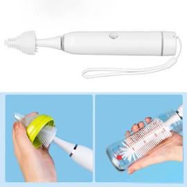 Fockety Elektrische Flaschenbürste, Silikon-Babyflaschenbürsten-Set mit Babyflaschenbürstenreiniger und Brustwarzenbürste, Babyflaschenreiniger-Bürsten-Set für Neue Mütter