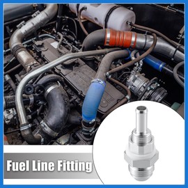 VekAuto 2pcs Car Fuel Line Fitting 8AN Male Flare Bulkhead to 5/16" Hose Barb Fuel Tank Fitting Adapters Aluminum Alloy Silver Tone Auto Accessories