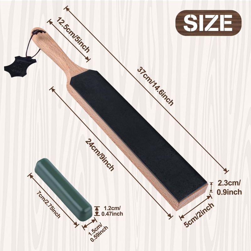 LEONTOOL Leather Strop Kit Double Sided Sharpening Paddle Block Sharpener