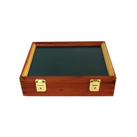Wood Display Case for Collectibles, Knives, Arrowheads, Pins, Medals and More (12 x 9.5 x 3, Cedar)