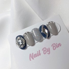 [Handmade Nail Tips] Autumn Cameo Nails - Mini Oval / [수제네일팁] 어텀까메오 네일 - 미니오벌