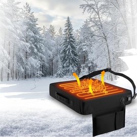 Hunting Heated Seat Cushion with 3 Heating Levels Portable Waterproof Oxford Cloth Tree Stand Chair Pad Warmer for Outdoor Stadium Bleachers Ladder Stand Ice Fishing(Black)
