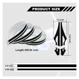 ZIMISI 2 Rolls×32FT Car Pinstripe Tape, Vinyl DIY Pinstriping Decal Stickers, Universal Auto Body Side Striping Tape Emblems Trim for Car/Boat/Motorcycle/Door/Home/Musical Instrument (Black)