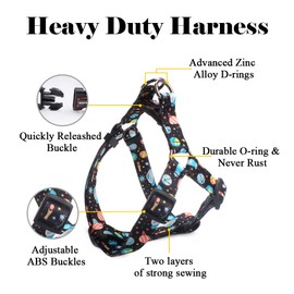 QQPETS Dog Harness Leash Set Adjustable Heavy Duty No Pull Halter Harnesses for Small Medium Large Breed Dogs Back Clip Anti-Twist Perfect for Walking (L(23"-32" Chest Girth), Space)