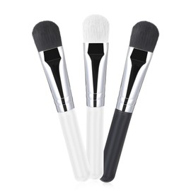 Korean Makeup Brushes, 3 Pack Brush for Face Mask, Korean Foundation Clay Brush for Face Mask, Body Lotion, Mud, Clay, Masks, Blending Cream (Balck & White)