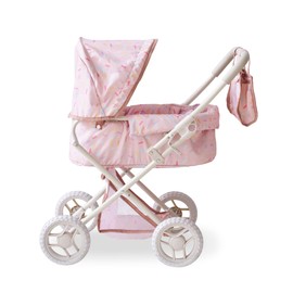 Olivia's Little World Confetti Baby Doll Stroller Pram with Detachable Bassinet, Foldable Carriage with Retractable Canopy & Storage, Fits 15-18" Dolls, Cochecito de Muñecas for Kids 3+