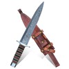 Real Steel Craft Damascus Steel Dagger, Arkansas Toothpick Knife with