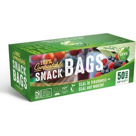 UNNI Compostable Snack Bags, Resealable Compostable Food Storage Bags, 500 Count, 6.5 x 3.7 inches, Earth Friendly Highest ASTM D6400, US BPI, CMA & Europe OK Compost Certified, San Francisco