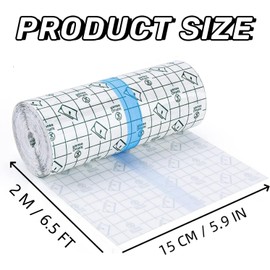 ANAMPION Tattoo Aftercare Waterproof Bandages 6"x2 Yard Second Skin Bandage Tattoo Cover Up Tape for Faster Tattoo Healing Recovery and Skin Care Protection Waterproof Bandage Transparent Film