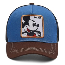 Nuahyaz Cartoon Baseball Cap for Men Women, Adjustable Mesh Trucker Hat Anime Embroidered Design Snapback Brown