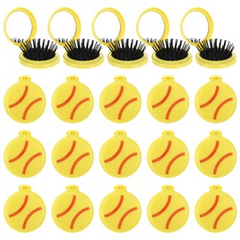 20 Pcs Mini Folding Hair Brush Softball Gifts for Girls Teen Softball Gifts for Team Gift Mini Brush No Tangle Soft Bristle for Travel Women Player Gift Sport Party Favors Goodie Bag Stuffers