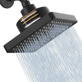 20 Etapas Filtro De Agua Para Regadera, 6"Cabezal de ducha de lluvia de alta presión con filtrado, Agua Para Eliminar Cloro, Impurezas Y Olores, Ideal