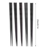 5 Pairs Chopsticks Reusable Ironwood Black Round Chopsticks Japanese Style
