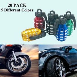 Tire Valve Stem Caps, FineGood 20 Pcs Air Caps Cover for Cars Premium Alloy Universal for Truck Motorcycle SUV and Bike