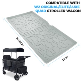 Myvikcar All-Weather Silicone Mat for Wagon W2 Series, Stroller Wagons Accessory Seat Mat Compatible with Wonderfold Stroller, Protect from Sand, Dirt & Water, Waterproof and Easy Clean (Grey, W2)