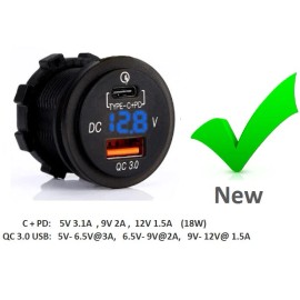 Accele's All in one Fast Chargers w/Built-in Dual C & USB Ports Androids & Apple