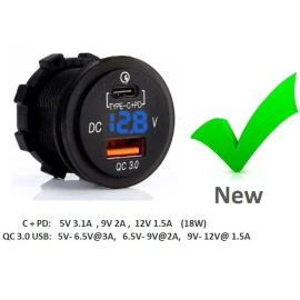 Accele's All in one Fast Chargers w/Built-in Dual C & USB Ports Androids & Apple