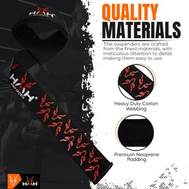 HMH Sports Weight Lifting Straps Fitness Padded Cotton Wrist Support Gel Advanced Grips Dumbbell Bar Wraps Heavy Duty Gym Bodybuilding Straps Power Deadlift Barbells Non Slip Exercise (Black)