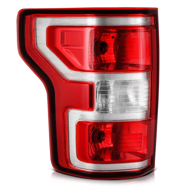 LSAILON Chrome Housing Red Lens Tail Light Assembly Replacement Fit