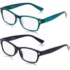 The Reading Glasses Company Dark Blue Aquamarine Readers Value 2 Pack Mens Womens RR77-3Q +2.50