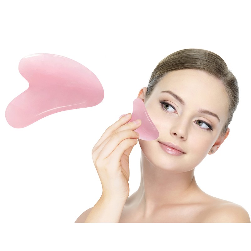 Mina Heal Rose Quartz Gua Sha and Jade Face Roller
