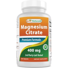 Best Naturals Magnesium Citrate (Citrato de Magnesio) 400mg 250 Tablets