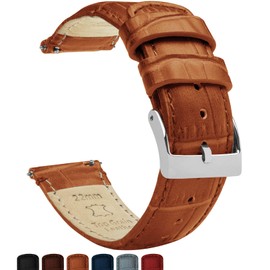 BARTON WATCH BANDS 15mm Toffee Brown - Alligator Grain - Quick Release Leather Watch Bands for Women